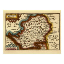 "Hartfordeshire" Hertfordshire ståndsmässig karta Vykort