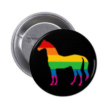 Häst för gay prideregnbågerand knappar med nål