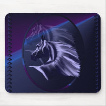 Häst Silhouette skuggade ovala Mousepad Musmattor