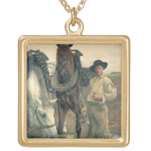 Hästar på vattenen ho, 1884 (olja på kanfas) anpassningsbar halsband