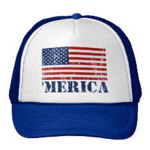 Hatt för vintage'MERICA-flagga Trucker Keps