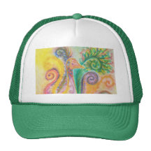Hatt med färgglad fågeldesign keps