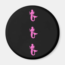 HavGlow_Pink sjöjungfru Kylskåpsnagnet