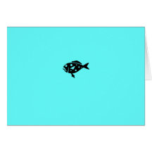 Havsaborre för havGlow_Black-on-Aqua blått Kort