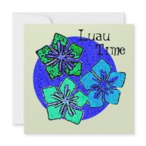 Hawaiansk blommaLuau Time inbjudan