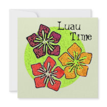 Hawaiansk blommaLuau Time inbjudan