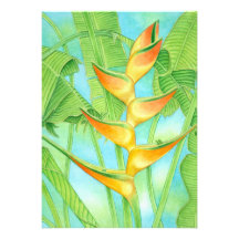 Hawaianska Heliconia Unika Inbjudningar