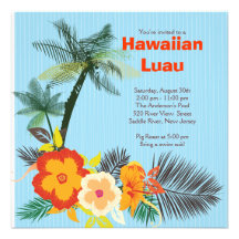 Hawaianskt Luau för stilfulla tropiska drinkar par Personliga Tillkännagivanden