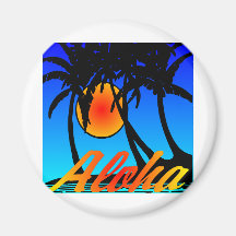 Hawaii Aloha palmträdsolnedgång Magneter För Kylskåp