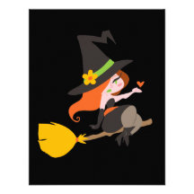 Häxa som rider en Broomstick Personliga Inbjudan