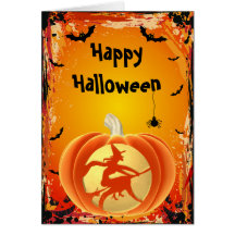 Häxa som snider det pumpaHalloween kortet