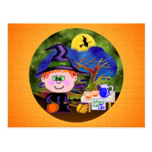 HäxaHalloween kort Vykort