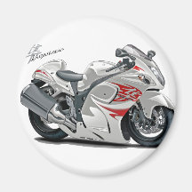 Hayabusa Vit-Röd cykel Kylskåpmagneter