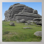 Haytor. Stenar i Devon England. Print