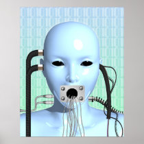 Head modern Techno för rengöringsduk industriell o Affisch