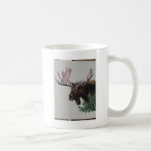 Head porträtt för älg kaffe kopp
