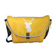Head Silhouette för hjort - gult Messenger Bag