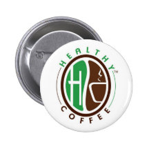 HealthyCoffee brännmärkte emblem Knapp