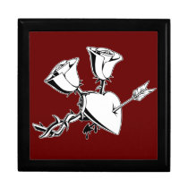 Heart and 2 roses jewel box present skrin