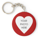 Heart Border Keychain Template - Red
