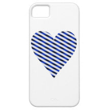 Heart with Blue Stripes iPhone 5 Cover