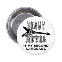 Heavy metal är min understöder språkrundan knapp med nål