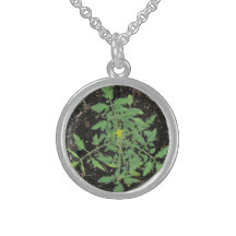 Heirloom Tomato Plant Peace Sign Necklace