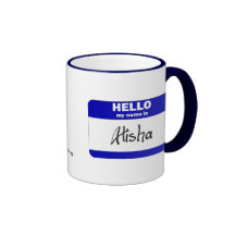 Hejen mitt namn är Alisha (blått) Mugg