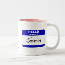 Hejen mitt namn är Jasmin (blått) Mugg