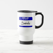 Hejen mitt namn är sandig (blått) kaffe muggar
