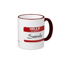 Hejen mitt namn är sandig (rött) kaffe muggar