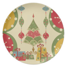 Helgdag för presenter för julgranprydnadgåvor dinner plates