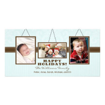 Helgdag Photocard (blått) för väggramarfamilj Anpassade Foto Kort