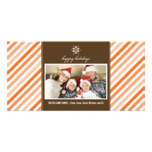 Helgdag Photocard (orangen) för Snowflakebandfamil Foto Kort