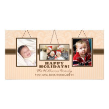 Helgdag Photocard (persikan) för väggramarfamilj Anpassingsbara Fotokort