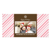 Helgdag Photocard (rosor) för Snowflakebandfamilj Anpassade Foto Kort