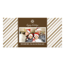 Helgdag Photocard (taupen) för Snowflakebandfamilj Fotokort Mall