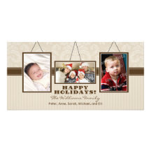 Helgdag Photocard (taupen) för väggramarfamilj Anpassingsbara Fotokort
