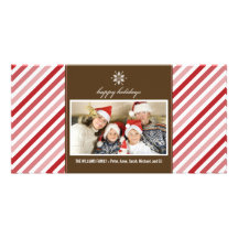 Helgdag (röda) Photocard för Snowflakebandfamilj, Anpassingsbara Fotokort