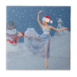Helgdag som dansar ballerinaen i snö, belägger med kakelplatta av kerami
