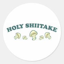 Helig Shiitake Rund Klistermärke
