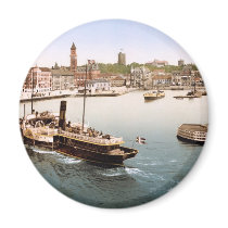 Helsingborg hamn och stadshus Sverige