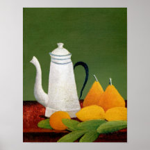 Henri Rousseau - stilleben med frukt & tekannan Affisch
