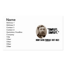 Henry David Thoreau förenklar förenklar citationst Visitkort Mallar