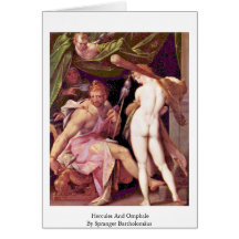 Hercules och Omphale av Spranger Bartholomäus Hälsningskort