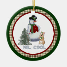 Herr coola - snögubbe julgranskulor