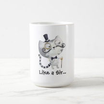 Herrkattunge med mustascher kaffe muggar