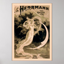 Herrmann den underbara trollkarlen 1898 för vintag affischer