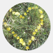 Herz aus Blumen Runde Sticker