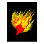 Herz in Flammen Postkarten